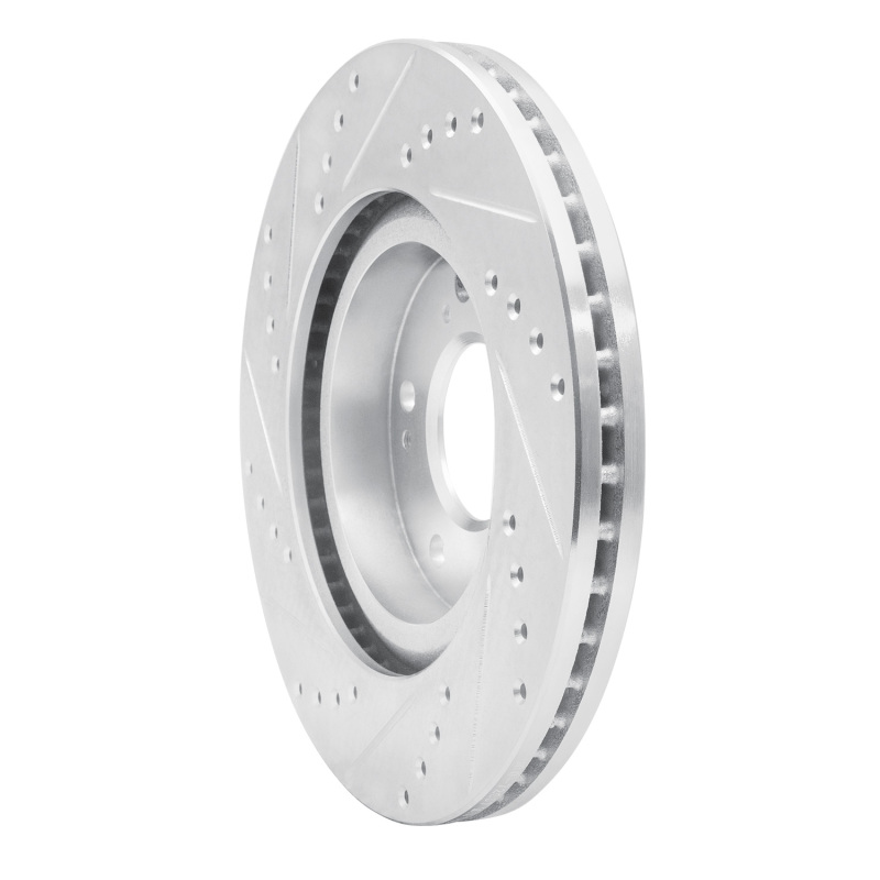 Mitsubishi Eclipse Brake Rotor (1) - Front Right - R1 Concepts - Drilled & Slotted - Silver - `04-`12